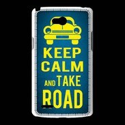 Coque LG L80 Keep Calm and Take o road 2 Bleu