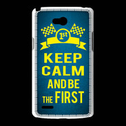 Coque LG L80 Keep Calm and Be the First Bleu