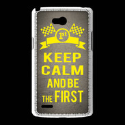 Coque LG L80 Keep Calm and Be the First Gris