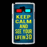Coque LG L80 Keep Calm and See your life 3D Bleu