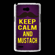 Coque LG L80 Keep Calm and Mustach Violet