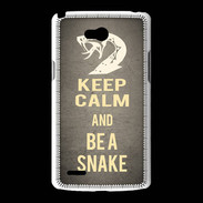 Coque LG L80 Keep Calm and Be a Snake Gris