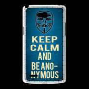 Coque LG L80 Keep Calm and Be Anonymous Bleu