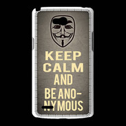 Coque LG L80 Keep Calm and Be Anonymous Gris