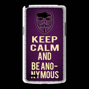 Coque LG L80 Keep Calm and Be Anonymous Violet