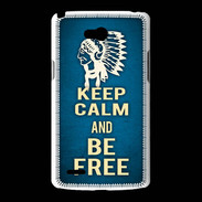 Coque LG L80 Keep Calm and Be Free Bleu