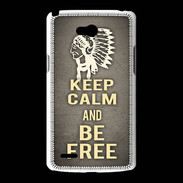 Coque LG L80 Keep Calm and Be Free Gris