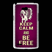 Coque LG L80 Keep Calm and Be Free Rose