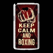 Coque LG L80 Keep Calm and Boxing Rouge