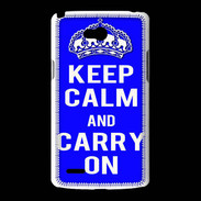 Coque LG L80 Keep Calm and Carry on Bleu