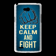 Coque LG L80 Keep Calm and Fight Bleu