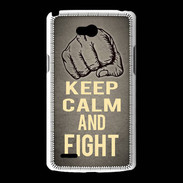 Coque LG L80 Keep Calm and Fight Gris