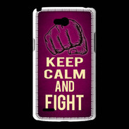 Coque LG L80 Keep Calm and Fight Rose