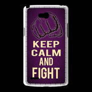 Coque LG L80 Keep Calm and Fight Violet