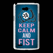 Coque LG L80 Keep Calm and Fist BLeu