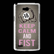 Coque LG L80 Keep Calm and Fist Gris