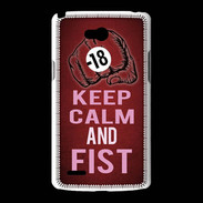Coque LG L80 Keep Calm and Fist Rouge