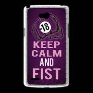 Coque LG L80 Keep Calm and Fist Violet