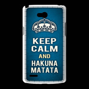 Coque LG L80 Keep Calm and Hakuna Matata Bleu