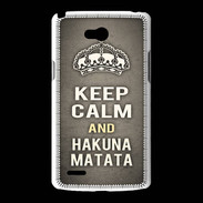 Coque LG L80 Keep Calm and Hakuna Matata Gris