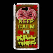 Coque LG L80 Keep Calm and Kill Zombies Orange