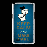 Coque LG L80 Keep Calm and Make cake Bleu