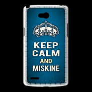Coque LG L80 Keep Calm and Miskine Bleu