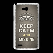 Coque LG L80 Keep Calm and Miskine Gris