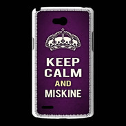 Coque LG L80 Keep Calm and Miskine Violet