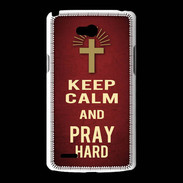 Coque LG L80 Keep Calm and Pray Christian Rouge