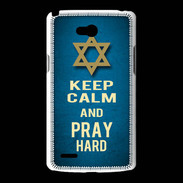 Coque LG L80 Keep Calm and Pray jewish BLeu