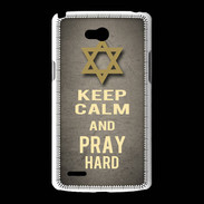 Coque LG L80 Keep Calm and Pray jewish Gris