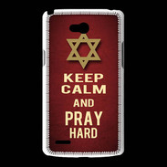 Coque LG L80 Keep Calm and Pray jewish Rouge