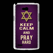 Coque LG L80 Keep Calm and Pray jewish Violet