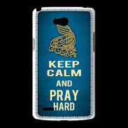 Coque LG L80 Keep Calm and Pray Muslim Bleu
