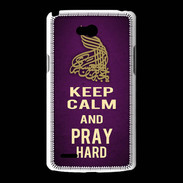Coque LG L80 Keep Calm and Pray Muslim Violet