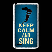 Coque LG L80 Keep Calm and Sing Bleu