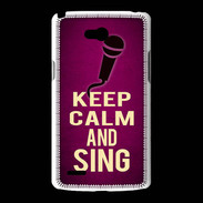 Coque LG L80 Keep Calm and Sing Rose