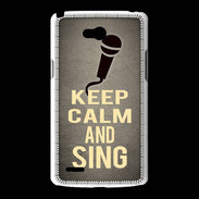 Coque LG L80 Keep Calm and Sing Gris