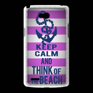 Coque LG L80 Keep Calm and Think Beach Rose