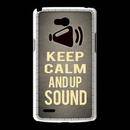 Coque LG L80 Keep Calm and Up Sound Gris