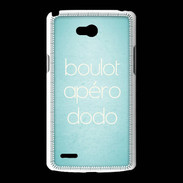 Coque LG L80 Boulot Apéro Dodo Turquoise ZG