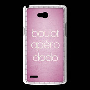 Coque LG L80 Boulot Apéro Dodo Rose ZG