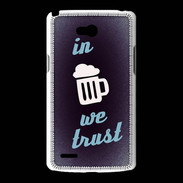 Coque LG L80 In Beer We trust bleu ZG