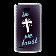 Coque LG L80 In Christ We trust Bleu ZG
