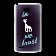 Coque LG L80 In Girafe We trust Bleu ZG