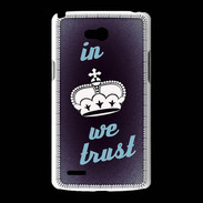 Coque LG L80 In Queen We trust Bleu ZG