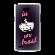 Coque LG L80 In Queen We trust Rouge ZG