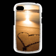 Coque Blackberry Q10 Coeur sur la plage avec couché de soleil