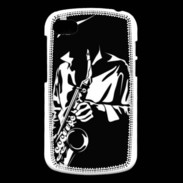 Coque Blackberry Q10 Saxophoniste en noir et blanc